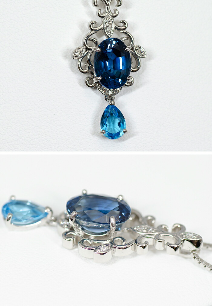 楽天市場】【新品】 サファイアネックレス 鑑別書付 Pt900/Pt850