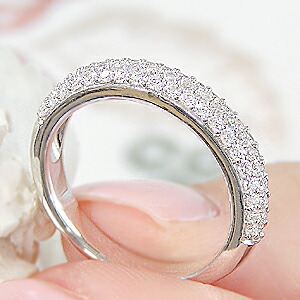 楽天市場】Pt950 0.50ct パヴェ リング ジュエリー レディース 指輪