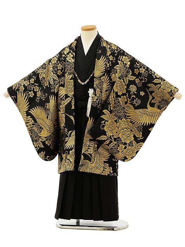 楽天市場】七五三レンタル 男の子 5975黒ゴールド鶴×黒袴 5歳 男の子