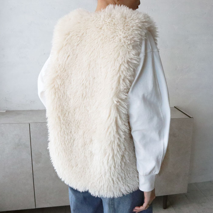 楽天市場】カーリーファーベスト ジレ エコファー フェイクファー