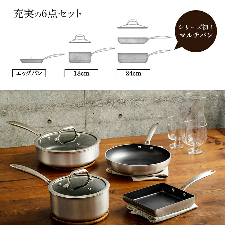 KitchenAid 鍋・フライパン6点セット 中古 KitchenAid 鍋・フライパン6