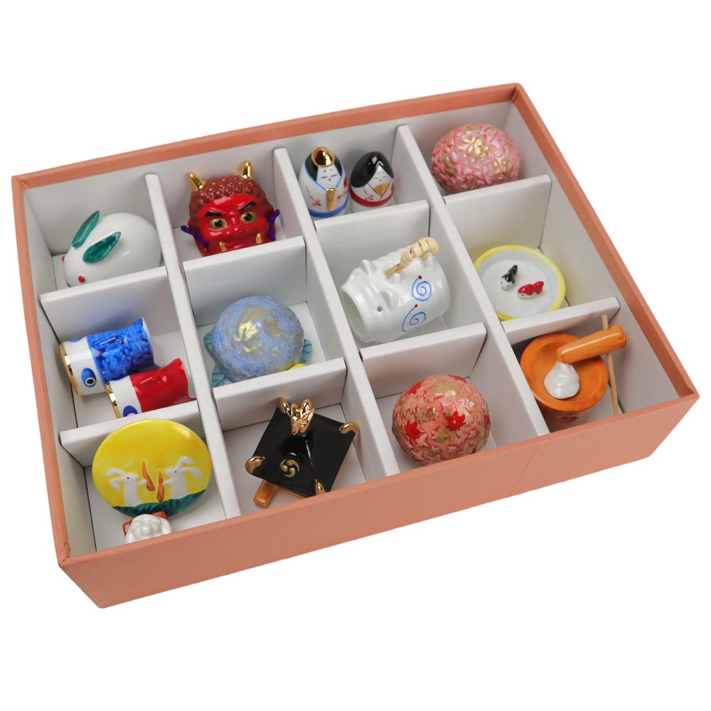 楽天市場】季節の置物 12ヶ月 四季 陶器/ 松花堂四季飾り (磁器) /家庭