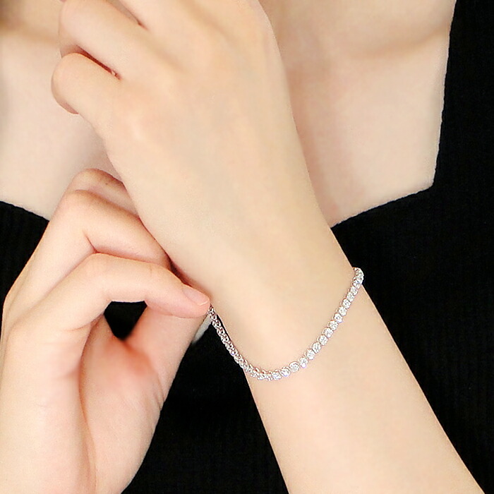 楽天市場】Pt950【3.0ct】豪華 ダイヤモンド テニス ブレスレットPT