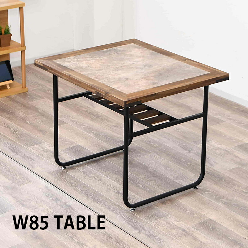 楽天市場】ダイニングテーブル 幅85 85×75 コンパクト アイアン脚