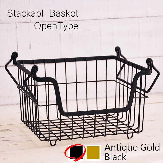 楽天市場】前開きタイプ「スタッキングできるワイヤーバスケット」S