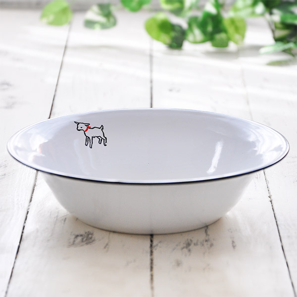 楽天市場】ホーロー 洗面器 子ヤギデザイン ウォッシュベイシン