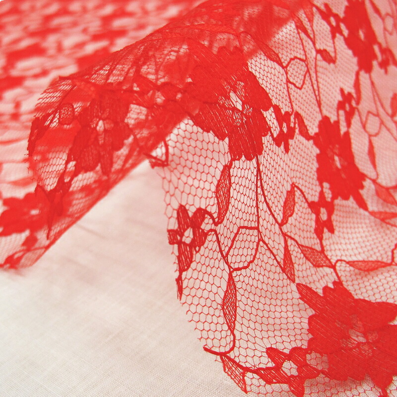 楽天市場】【全3色】 ラッセルレース 生地 花柄（50cm単位