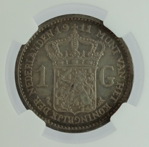 楽天市場】オランダ Wilhelmina 1世 グルデン銀貨 1911年 NGC鑑定