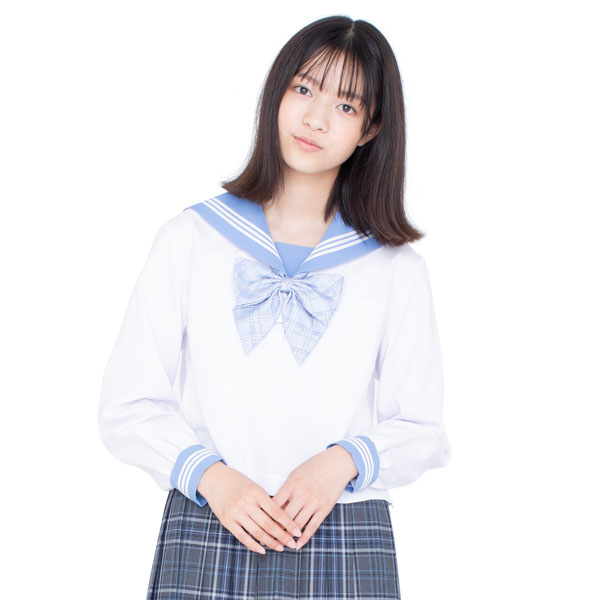 楽天市場】白セーラートップス・サックス襟長袖【日本製】レギュラー