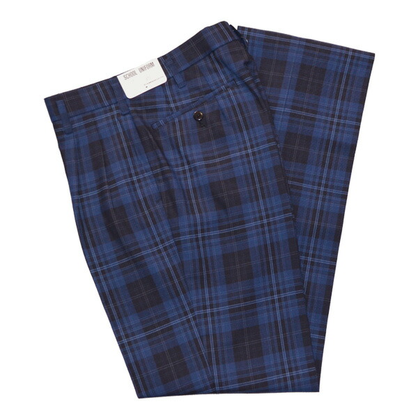 楽天市場】【在庫処分品】冬制服スラックス【ブルー×濃紺チェック