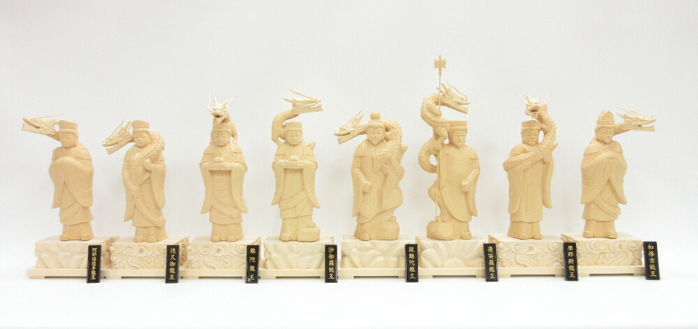 楽天市場】仏像 八大龍王 6.0寸 八体一組 桧木 八大竜王 : 栗田