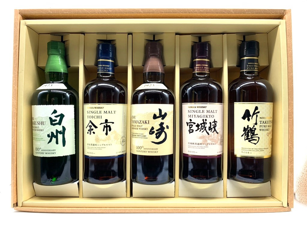 竹鶴1本、山崎5本 180ml、白州ウイスキー 1本セット 白州・山崎