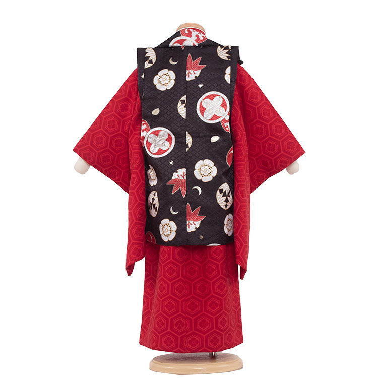 楽天市場】【レンタル】七五三 被布セット 男の子 / 3-46_2赤 黒の紋