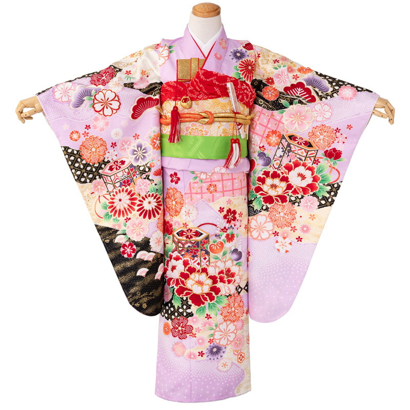 楽天市場】七五三 女の子 7歳 7才 着物 フルセット モダン 絵羽柄 古典