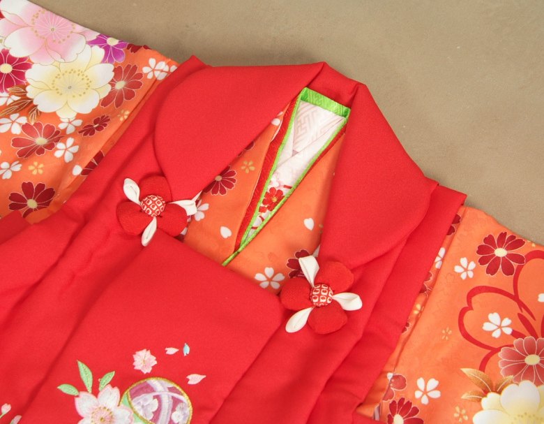 楽天市場】七五三 着物 被布セット 3歳 女の子 マユミブランド 朱赤