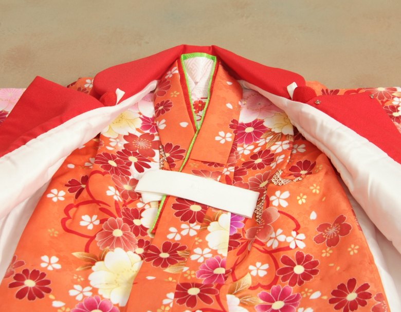 楽天市場】七五三 着物 被布セット 3歳 女の子 マユミブランド 朱赤