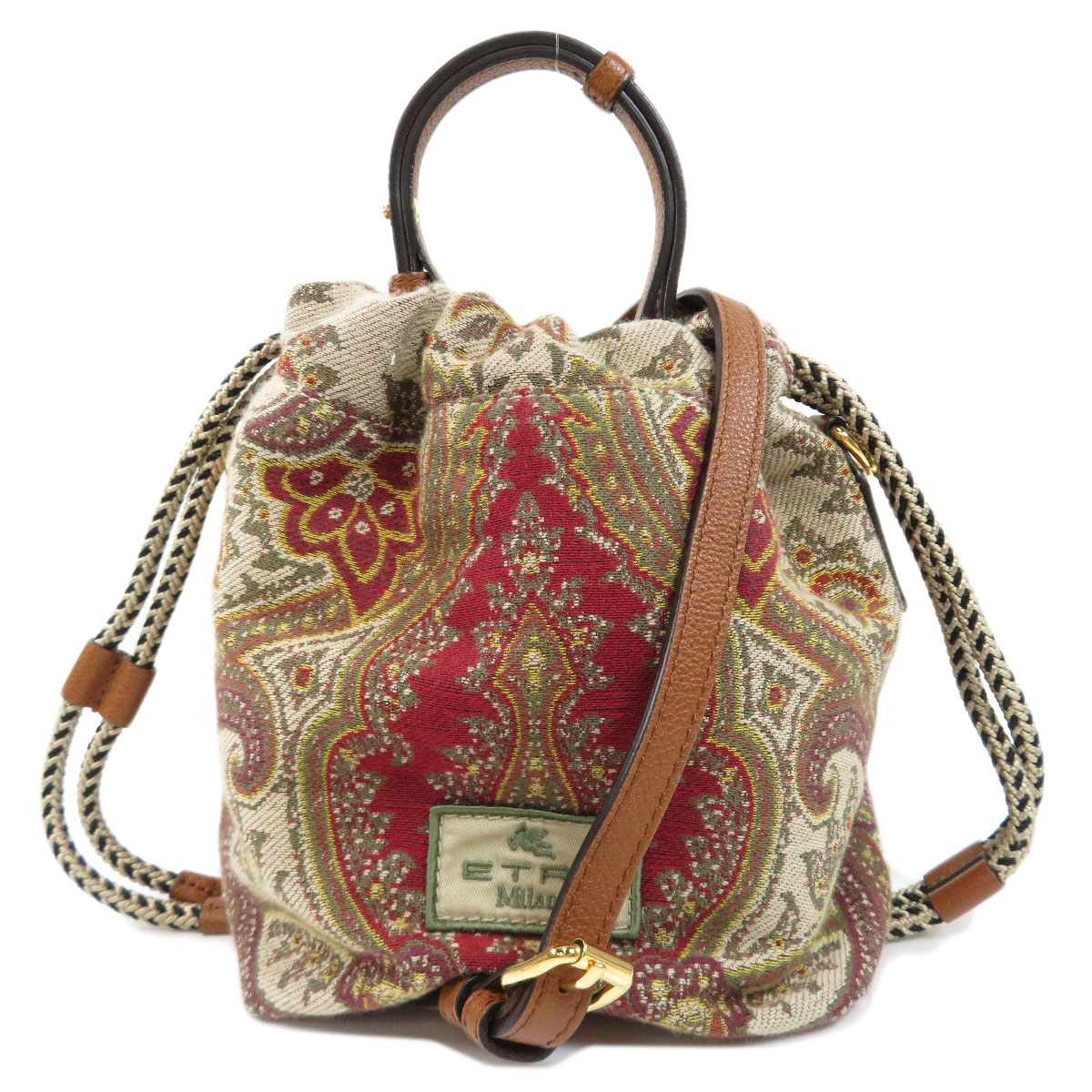 楽天市場】エトロ 巾着バッグ ペイズリー柄 2WAY ハンドバッグ