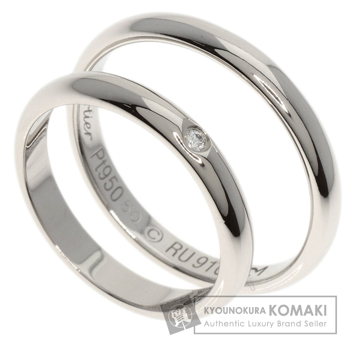 楽天市場】カルティエ ペア リング 1P ダイヤモンド 2本セット リング