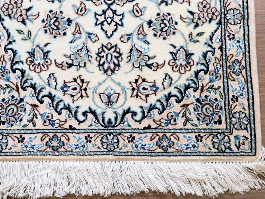 楽天市場】【15%OFFクーポン対象】ペルシャ絨毯 ナイン産 9L 96×64cm花