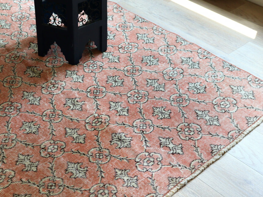 楽天市場】オーバーダイド ヴィンテージラグ ピンク 237×147cm トルコ