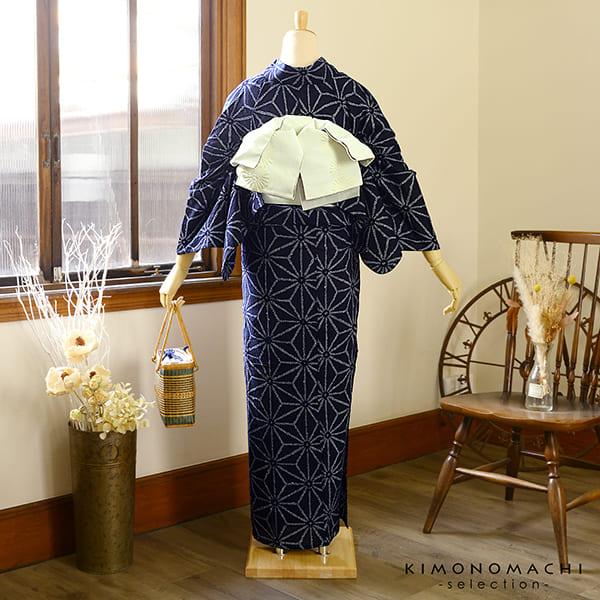 楽天市場】お仕立て上がり絞り浴衣単品「麻の葉 紺」有松絞り 女性浴衣