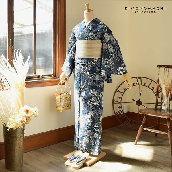 楽天市場】浴衣 レディース 単品 お仕立て上がり浴衣 綿絽浴衣「流水