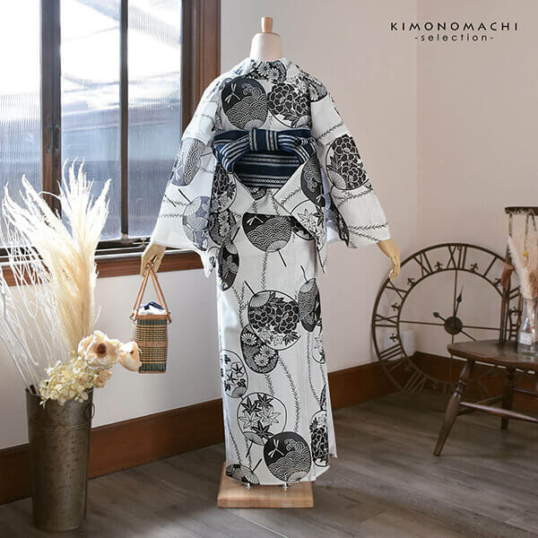 楽天市場】浴衣 レディース 単品 お仕立て上がり浴衣 綿絽浴衣「うちわ