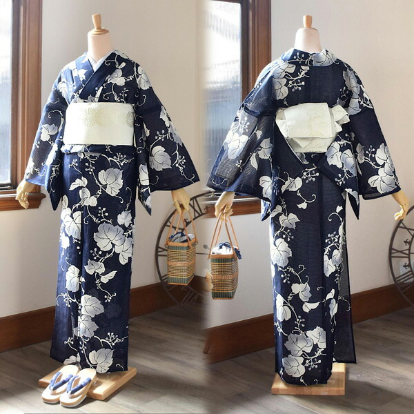 楽天市場】浴衣 レディース 単品 お仕立て上がり浴衣 綿絽浴衣「えん