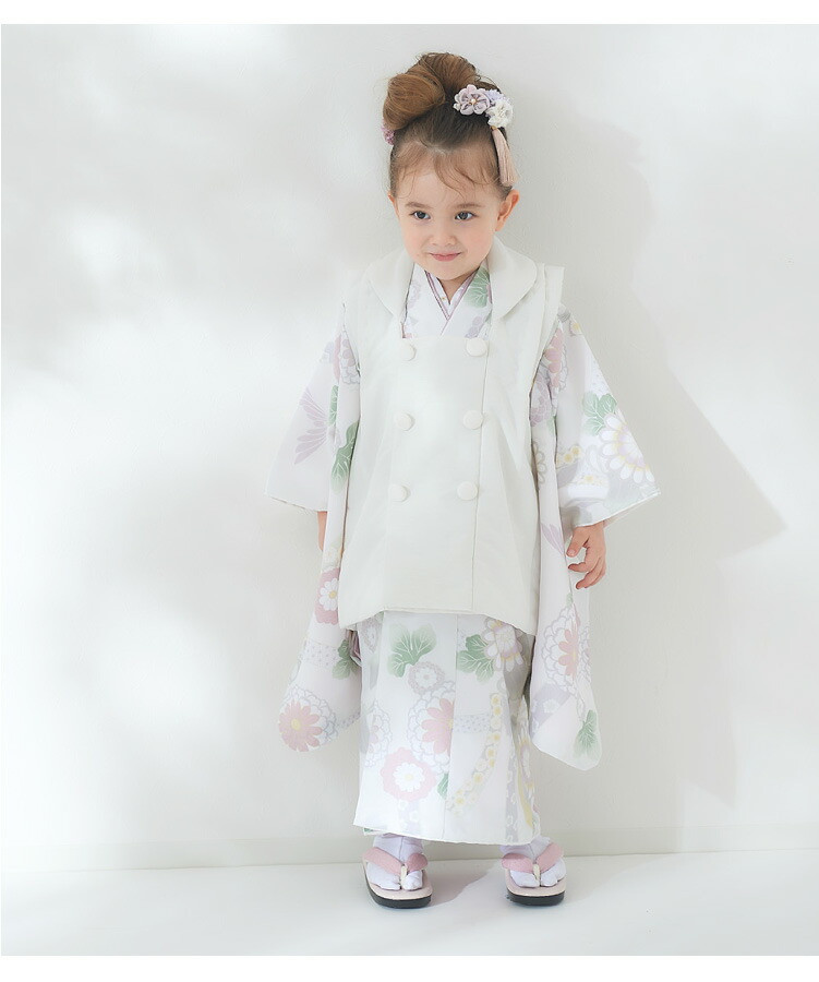 楽天市場】七五三 着物 3歳 被布セット 女の子 KOHARU 白 ホワイト 白