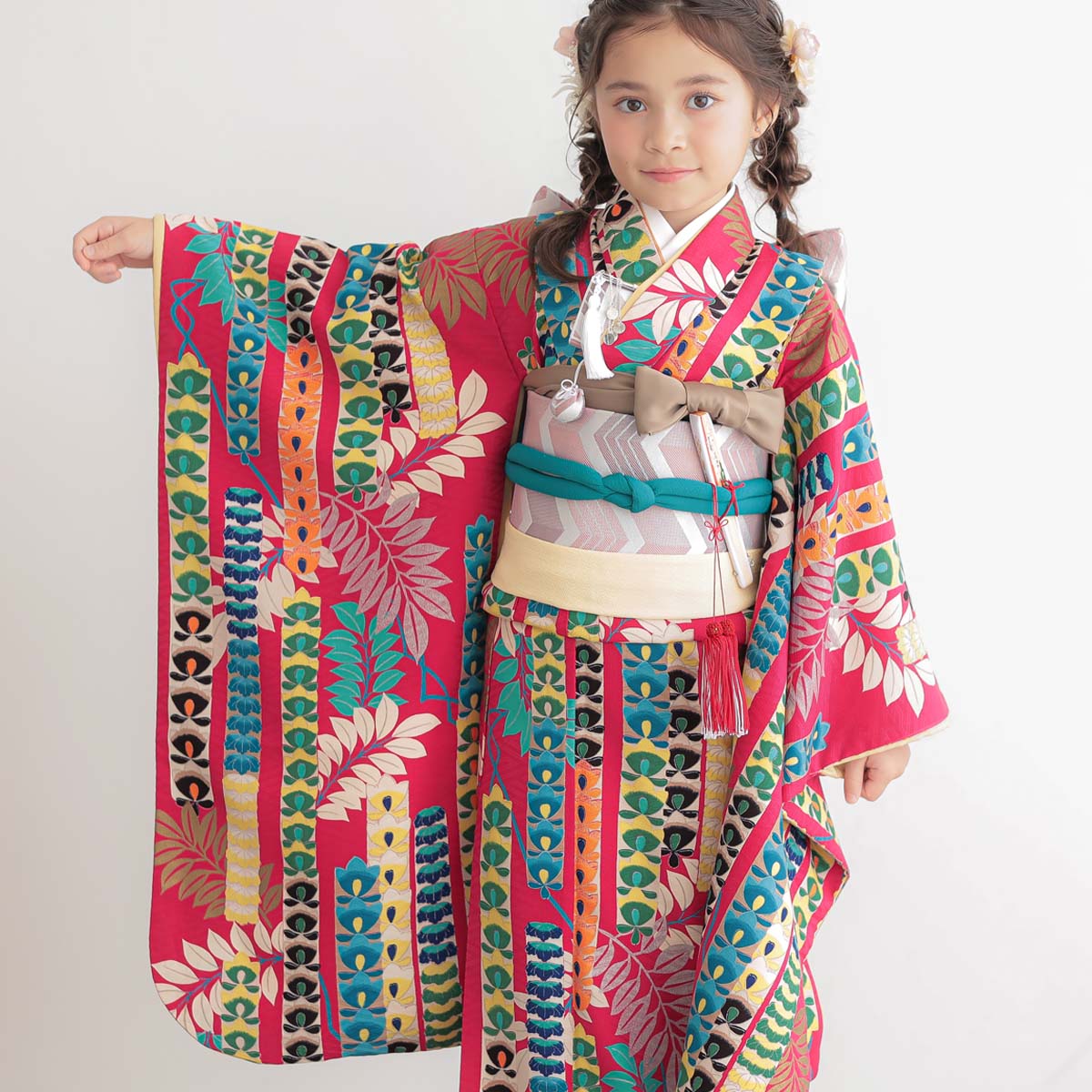 七五三 藤の花模様袴と上着セット 七五三 藤の花模様袴