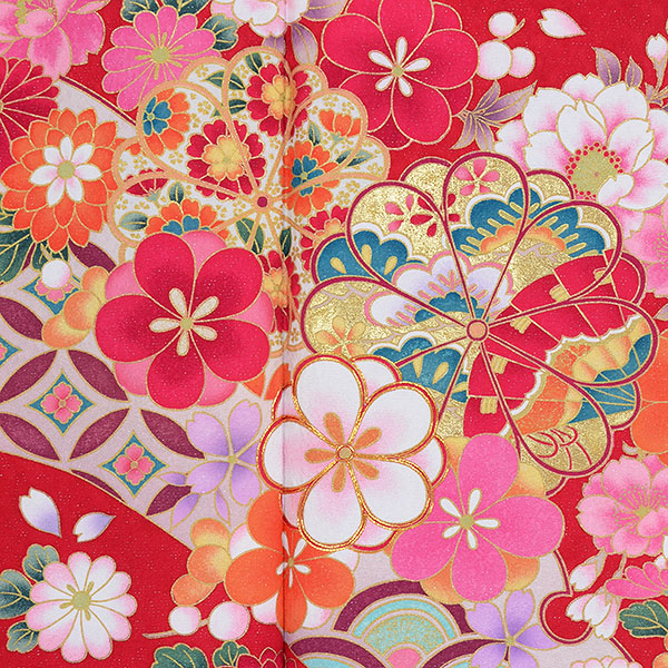 楽天市場】【成人式 振袖 レンタル】RS1648 正絹 赤 花尽くし（絹