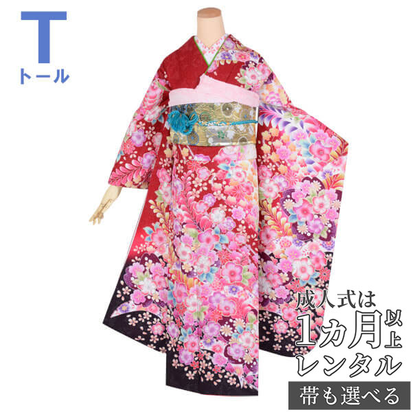 楽天市場】【成人式 振袖 レンタル】RS1654 正絹 赤 豪華 総柄 辻が花