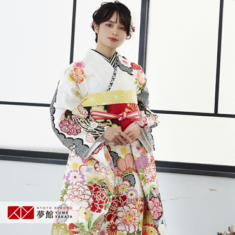 Rainbow 振袖フルセット 身丈172裄65 手描き 白系 成人式 白の条件に