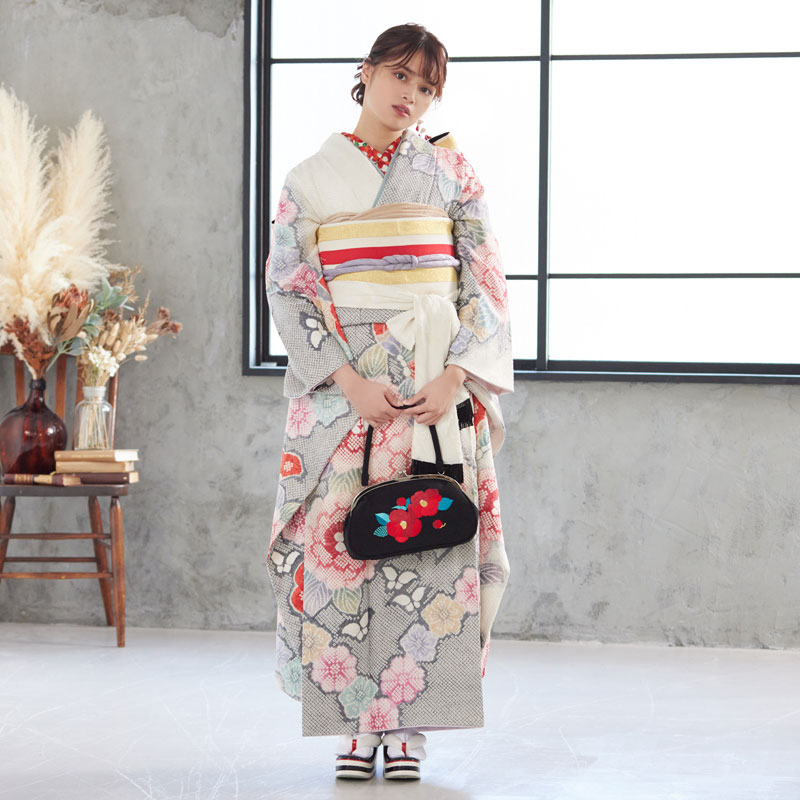 楽天市場】【振袖 レンタル】 結婚式 結納R1942 正絹 白×グレー 総絞り