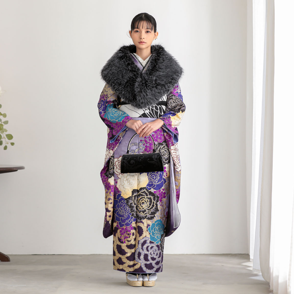 楽天市場】【成人式 振袖 レンタル】RS1080 正絹 藤紫 薔薇と桜 MURUA