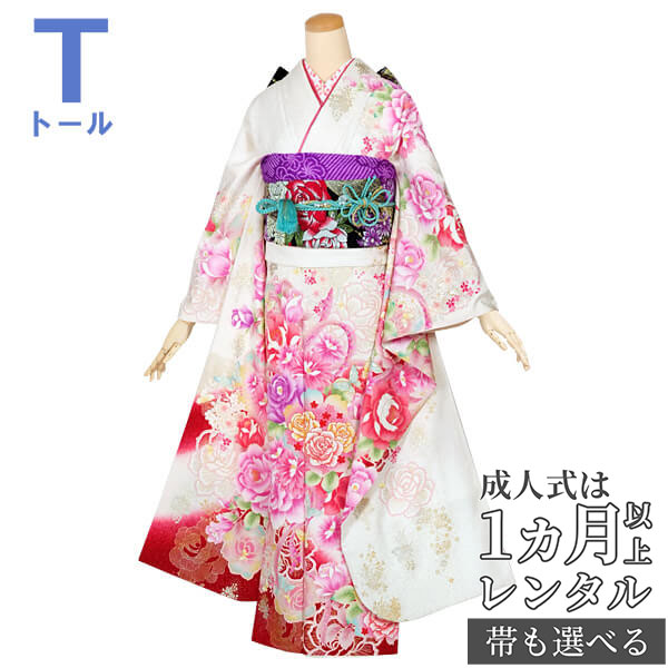 楽天市場】【成人式 振袖 レンタル】RS1110 正絹 白 薔薇とブーケフル