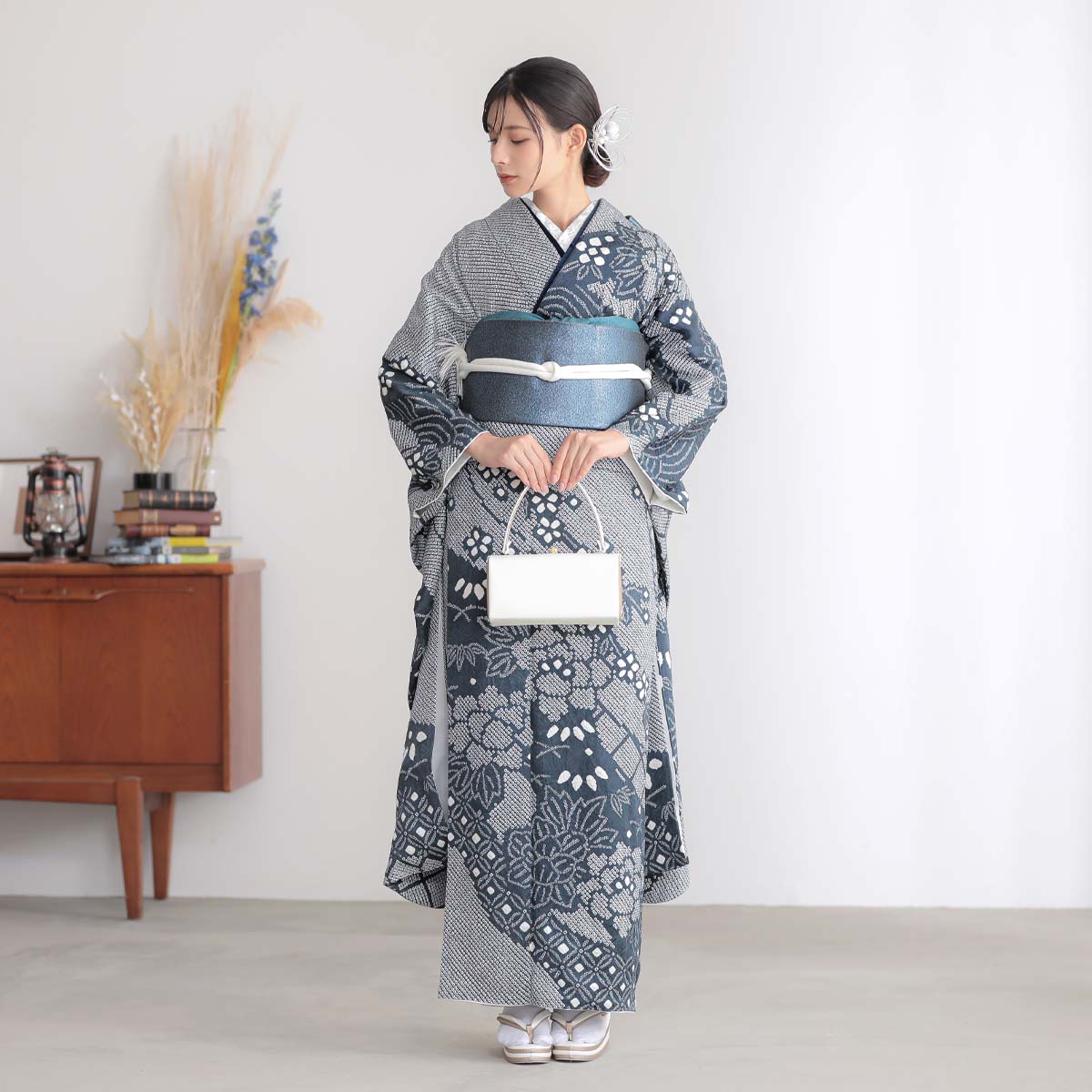 楽天市場】【振袖 レンタル】 結婚式 結納R2181 正絹 総絞り 紺ねず