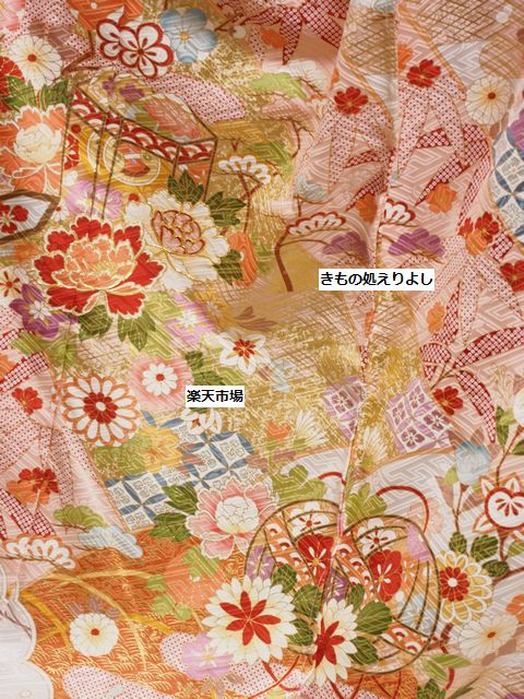 楽天市場】振袖 金駒刺繍入り 金彩加工 純古典柄 雲取りや遠山に四季の