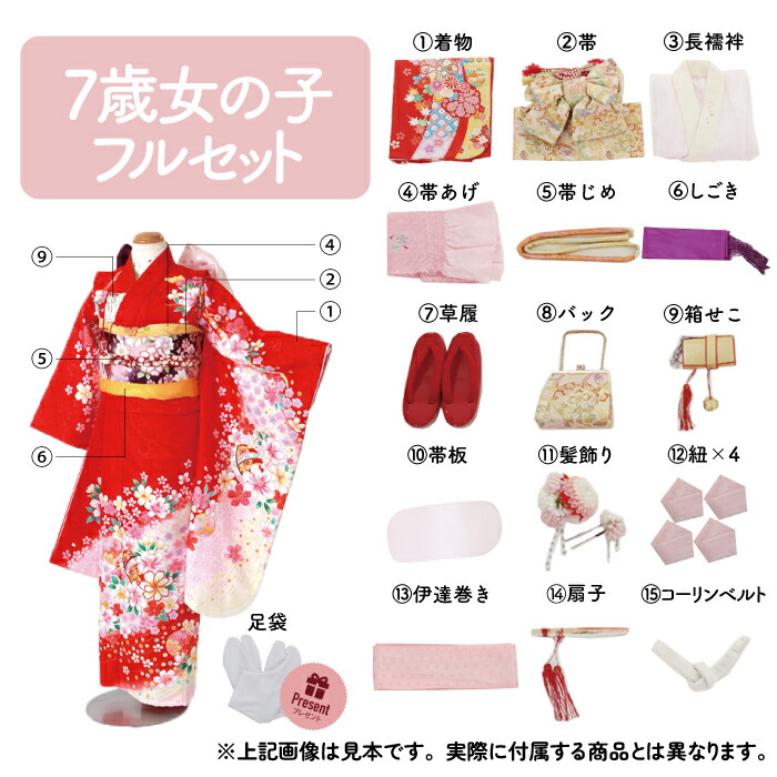 楽天市場】【レンタル】七五三 着物 7歳 フルセット レンタル