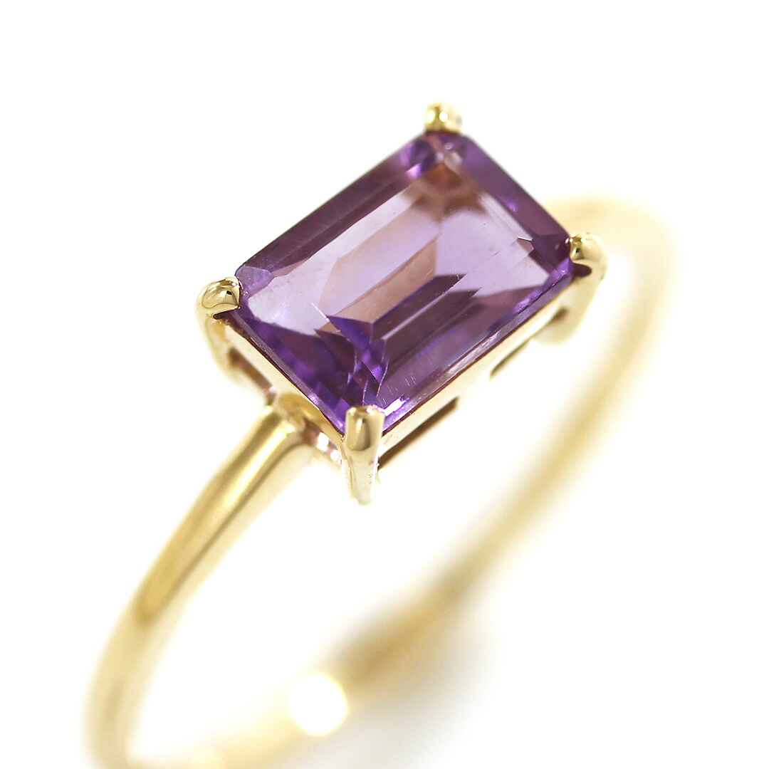 楽天市場】0.9ct相当 ライトアメジスト K10イエローゴールド リング