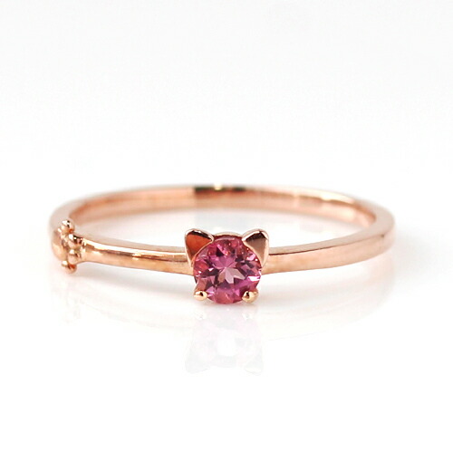 楽天市場】猫モチーフ カラーストーン K18カラーゴールド リング