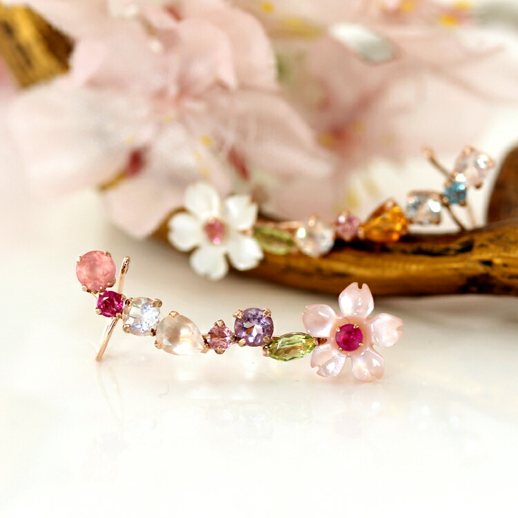 カオル kaoru ピンクトルマリン パール ピアス k18 片耳 カオル KAORU