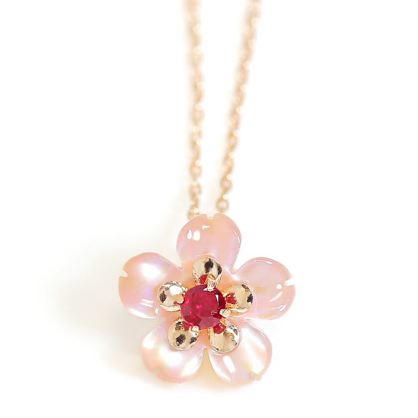 楽天市場】【最短当日出荷】桜モチーフ 白蝶貝 K10ピンクゴールド