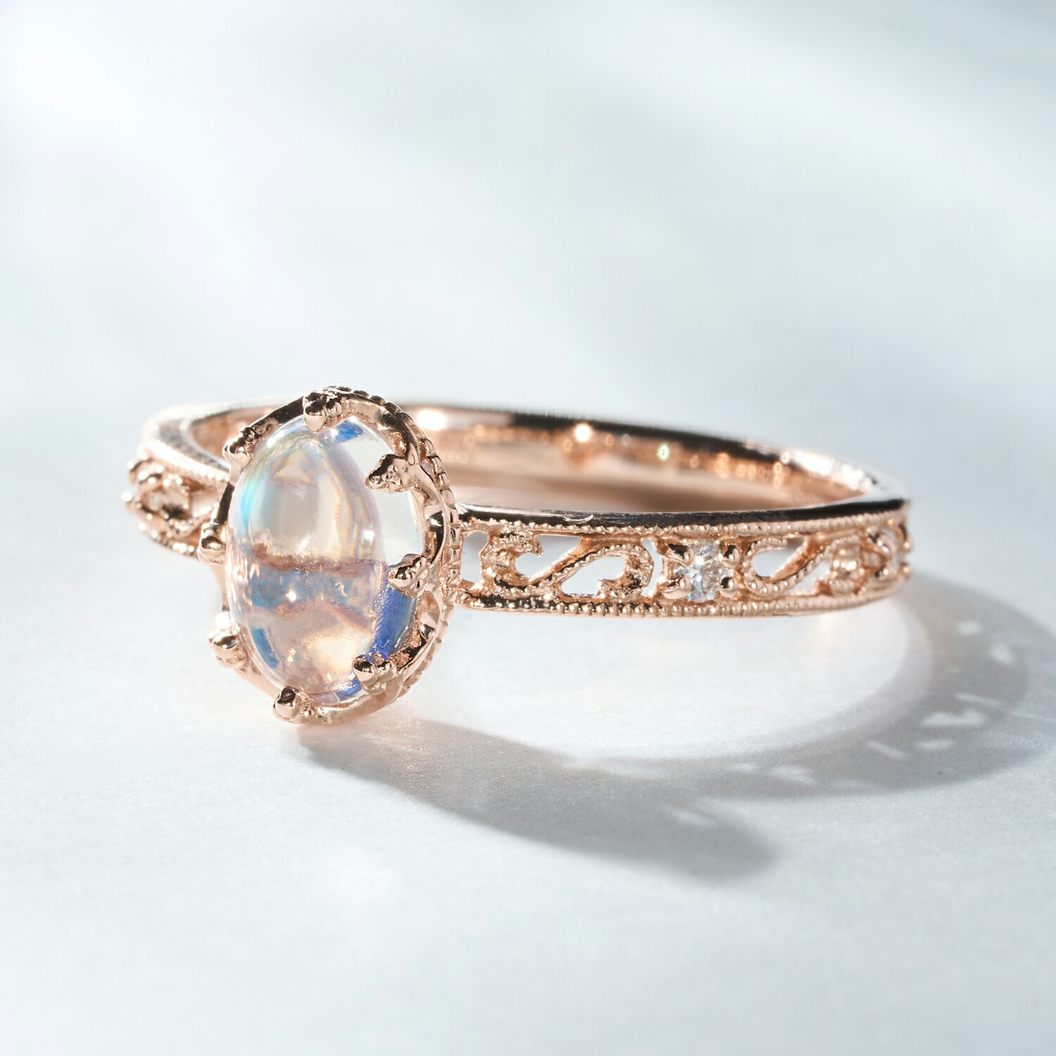 楽天市場】ブルームーンストーン ダイヤモンド K10 カラーゴールド