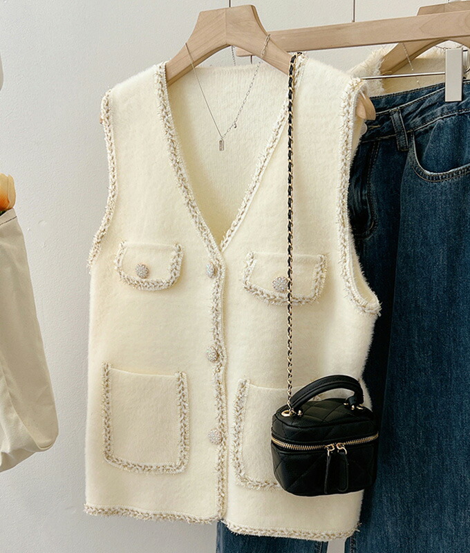 楽天市場】送料無料 トップス ベスト ジレ Vネック ノースリーブ