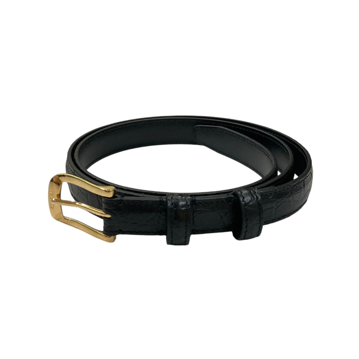 楽天市場】【中古】CELINEクロコダイル型押しレザーベルト BC-01 18MM