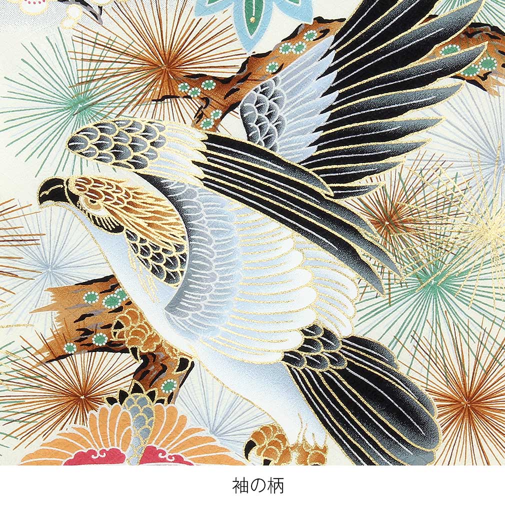 楽天市場】お宮参り 着物 男の子 絹100% 正絹初着 掛け着 産着 紺 鷹に