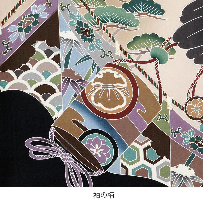 楽天市場】お宮参り 着物 男の子 絹100% 正絹初着 掛け着 産着 黒 鷹に