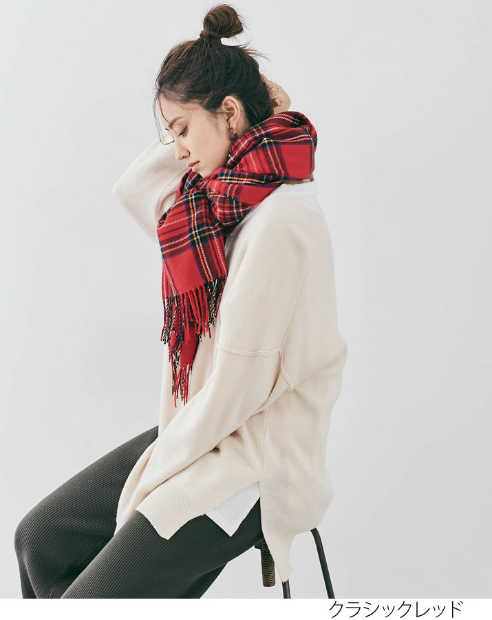 楽天市場】【OUTLET SALE】ストール《チェック柄大判フリンジストール
