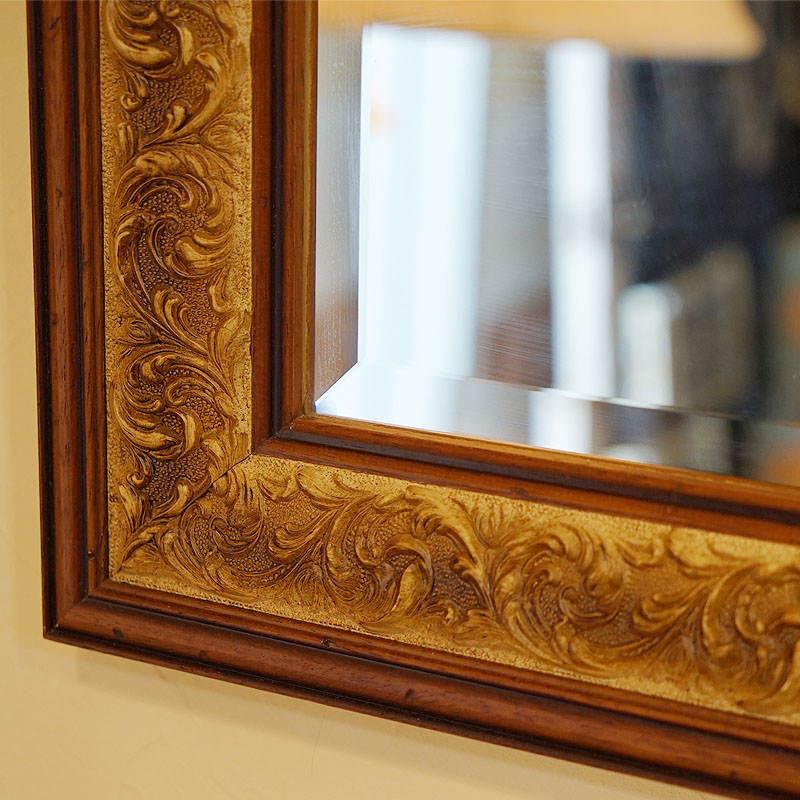 楽天市場】【訳あり品】鏡 壁掛け イタリア製 ブラウン キズあり